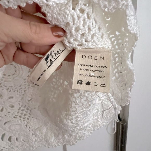 DOEN Annalisa Hand Crocheted Floral Mini Dress Off White Pearl NEW with tags - Picture 6 of 8